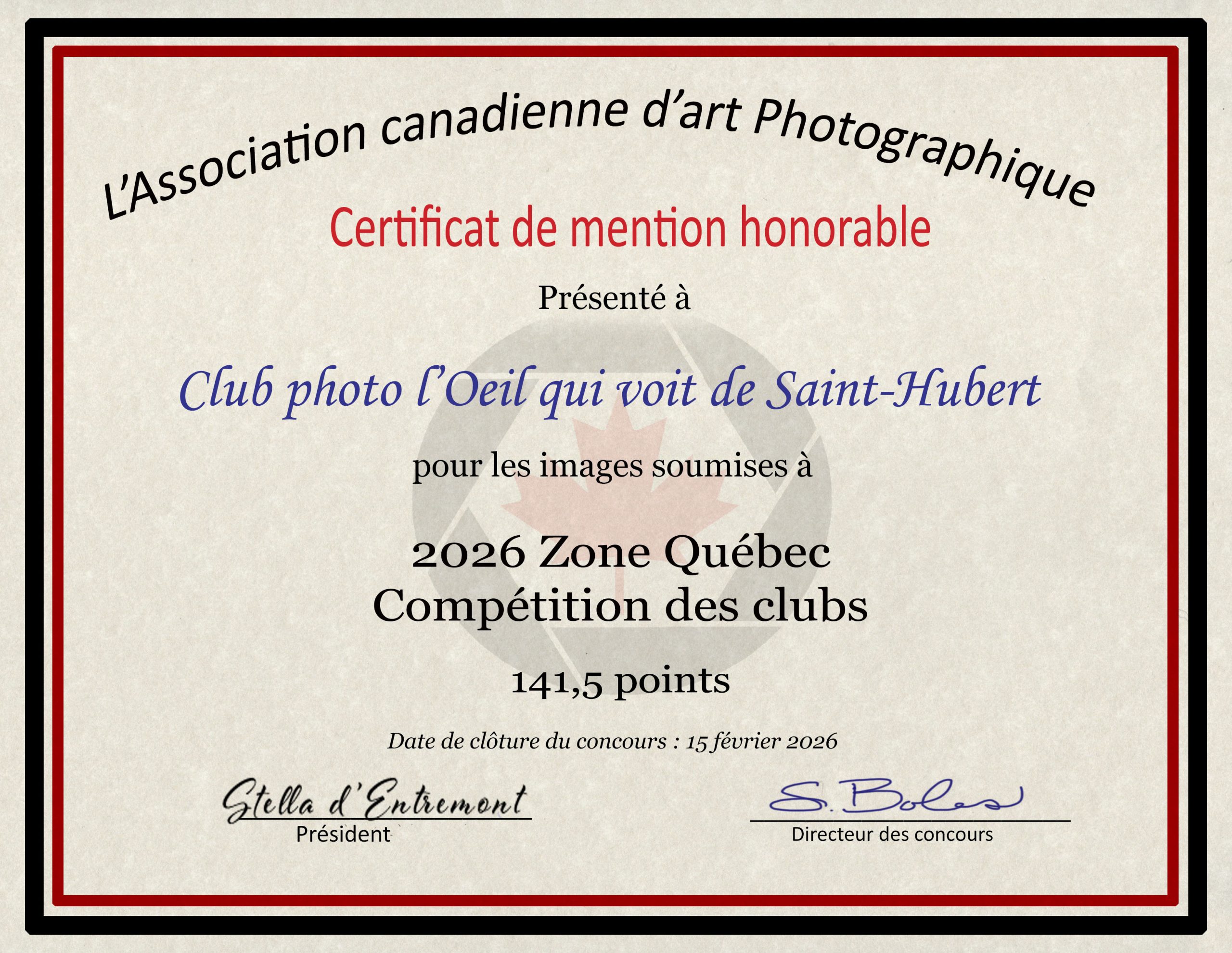 Concours Zone Québec – Mentions Honorables